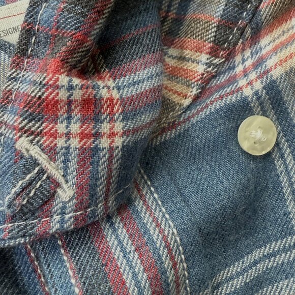 Gap Button Front Long Sleeve Shirt NEW Blue Plaid Mens Medium - Picture 8 of 11